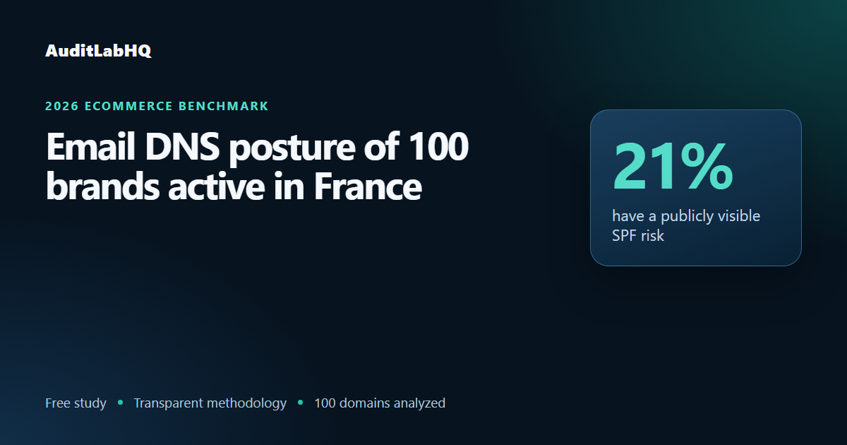 AuditLabHQ 2026 benchmark: 21% of analyzed domains have a publicly visible SPF risk.
